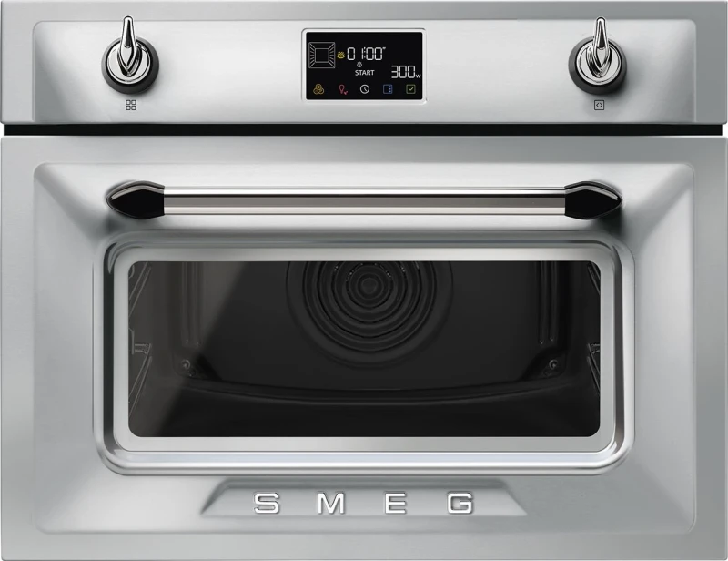 Image of Smeg Victoria SO4902M1X Built In Electric Single Oven with Microwave Function - Stainless Steel