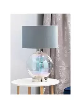 Image of Bhs Metro Large Glass Table Lamp - Nickel