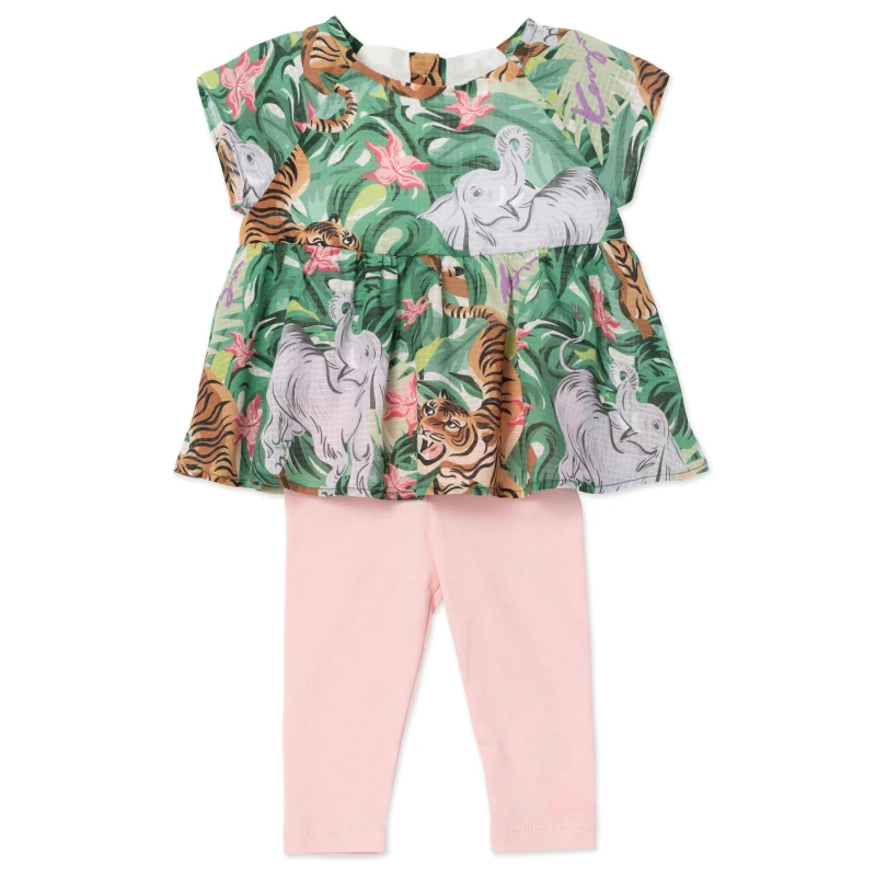 Image of Kenzo Kids Top and Trouser Pyjama Set Pink female 6-12 Mnth