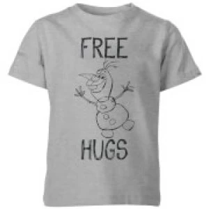Image of Disney Frozen Olaf Free Hugs Kids T-Shirt - Grey - 3-4 Years