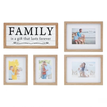 Image of Set of 5 Wooden Photo Frames - Family