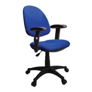 Image of Java 100 High Back Operator Chair With Height Adjustable Arms - Blue