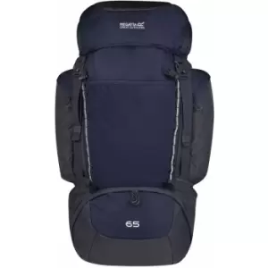 Image of Regatta Highton 65L Hiking Backpack (One Size) (Navy/Ebony) - Navy/Ebony
