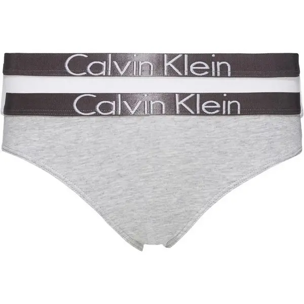 Image of Calvin Klein 2 Pack Junior Bikini Briefs - Grey 9 - 10 Years
