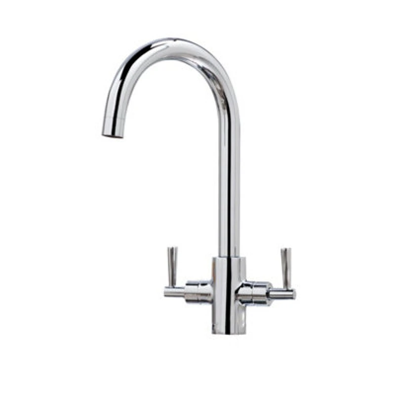 Image of FNX Bathrooms Kingston Kitchen Tap Deck Mounted Chrome Lever Swivel Spout Manual Mixer