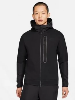 Image of Nike Tech Fleece / Nylon Mix Full Zip Hoody, Black Size M Men