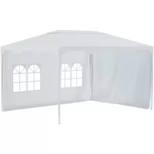 Image of Outsunny 3 x 4m Garden Gazebo Outdoor Canopy Marquee Party Tent White - White