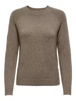 Image of ONLY Solid Colored Knitted Pullover Women Brown