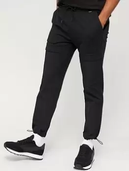 Image of Calvin Klein Comfort Knit Mix Media Joggers - Black, Size S, Men