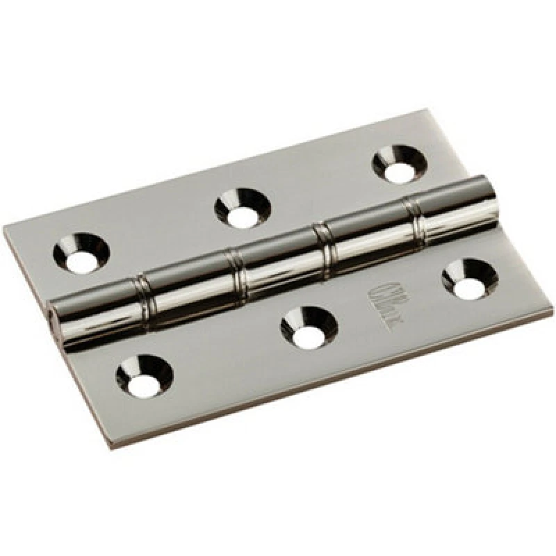 Image of Loops PAIR 76 x 50 x 2.5mm Brass Washered Butt Hinge Polished Nickel Internal Door Metallics