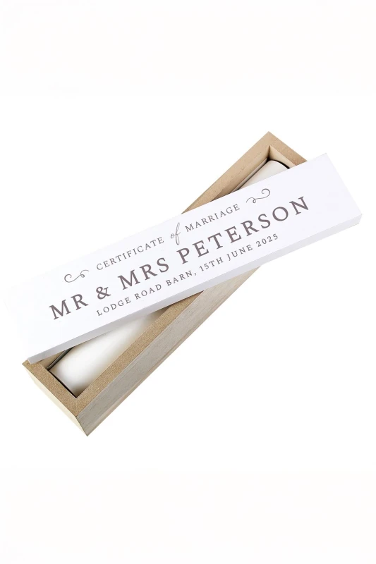 Image of The Personalised Memento Company Personalised Wedding Certificate Holder Ivory WYDEX Female