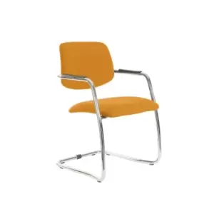 Image of Dams MTO Tuba Chrome Cantilever Frame Conference Chair with Half Upholstered Bac