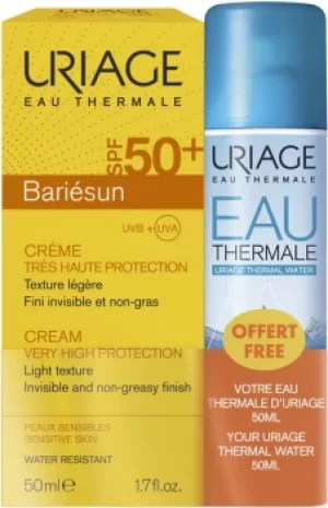Image of Uriage Bariesun Cream SPF50+ and Eau Thermal Water Spray Duo 2 x 50ml