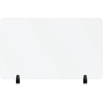 Image of The Neomounts by NS-GLSPROTECT100 is a durable 100cm glass screen that offers distance protection in the workspace - Tempered, transparent glass, 100