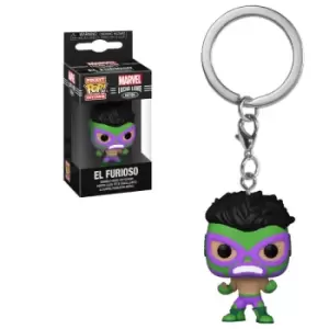 Image of Marvel Luchadores Hulk Pop! Keychain