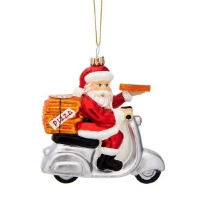 Image of Sass & Belle Pizza Delivery Santa Shaped Bauble