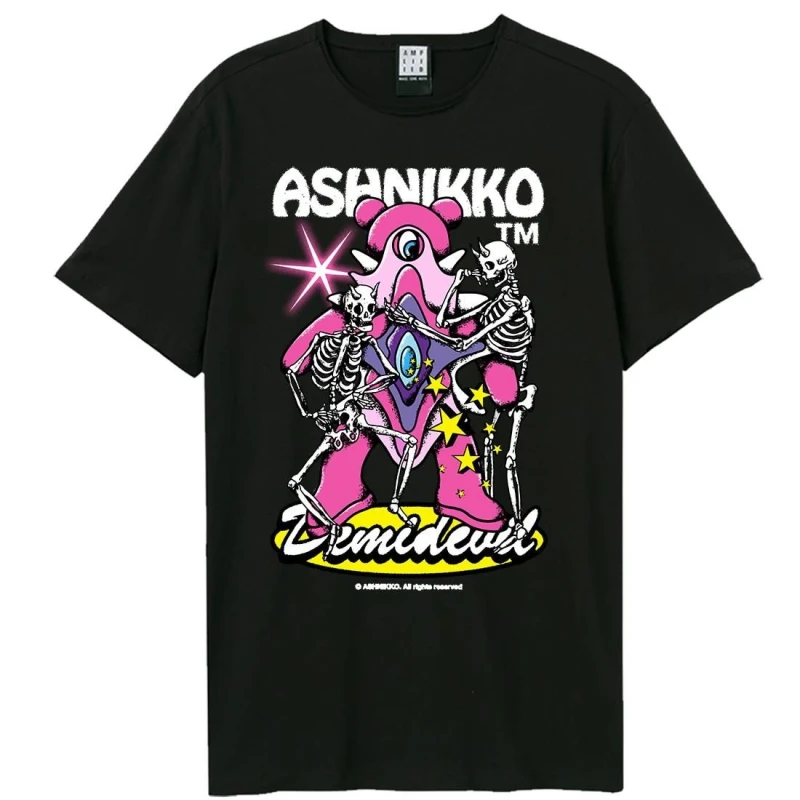 Image of Amplified Amplified Men Demidevil Ashnikko Halloween T-Shirt in Black Size: X-Small Black XS Male 5063852071074