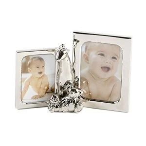 Image of Celebrations Double Aperture Giraffe & Teddies Photo Frame