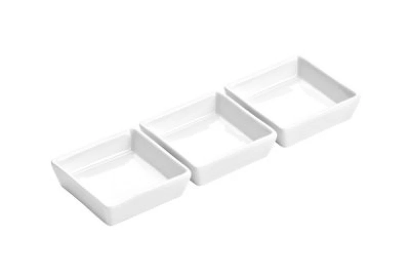 Image of Premier Housewares Set Of Three Entree Square Serving Dishes White
