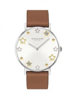 Image of Coach Perry Star Dial Brown Strap Watch