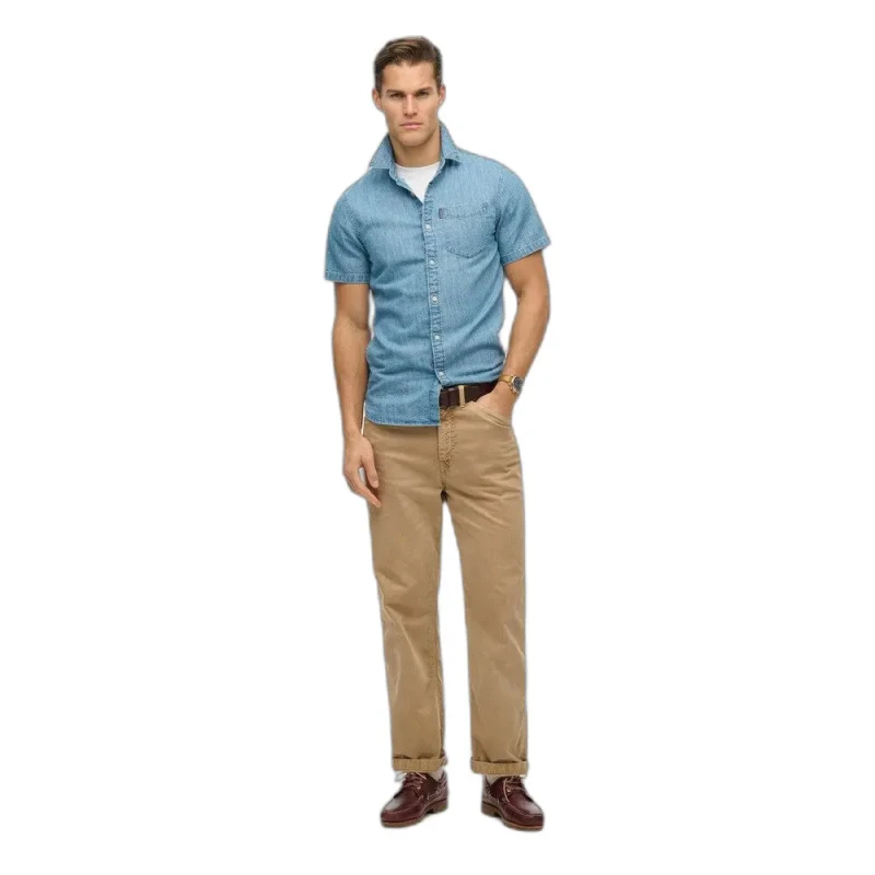 Image of Superdry Denim shirt Superdry Essential Bleu Male L