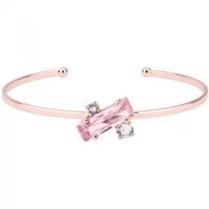 Image of Ted Baker Ladies Rose Gold Plated Britte Crystal Baguette Ultra Fine Bangle