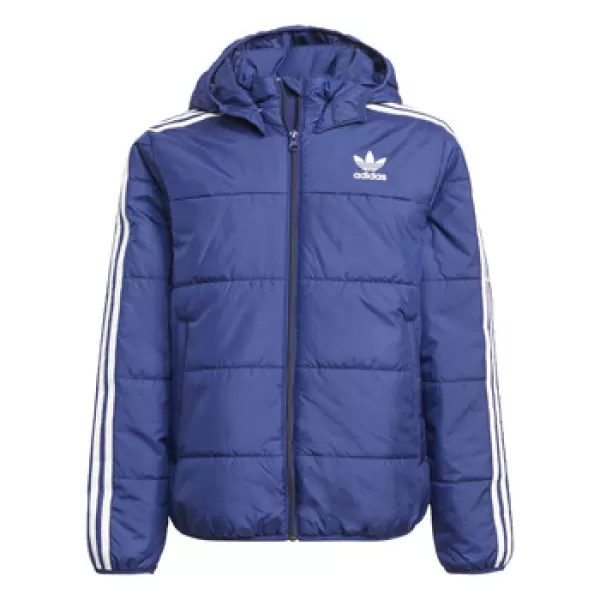 Image of Boys, adidas Originals Junior Unisex Padded Jacket, Navy/White, Size 8-9 Years