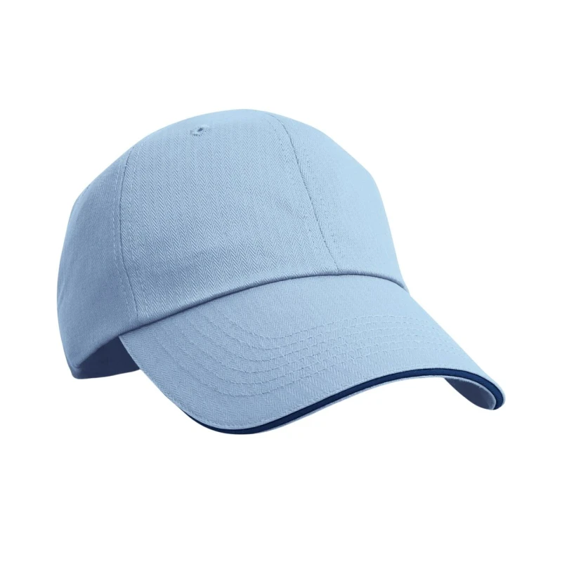 Image of Result Result Men Herringbone Sandwich Peak Baseball Cap in Mid Blue Mid Blue One Size Male 5063527387493
