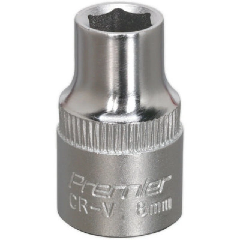 Image of Loops 8mm Forged Steel Drive Socket - 3/8" Square Drive - Chrome Vanadium Socket Metallics