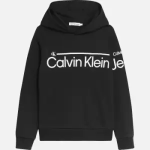 Image of Calvin Klein Boys' Institutional Lined Logo Hoodie - Black - 10 Years
