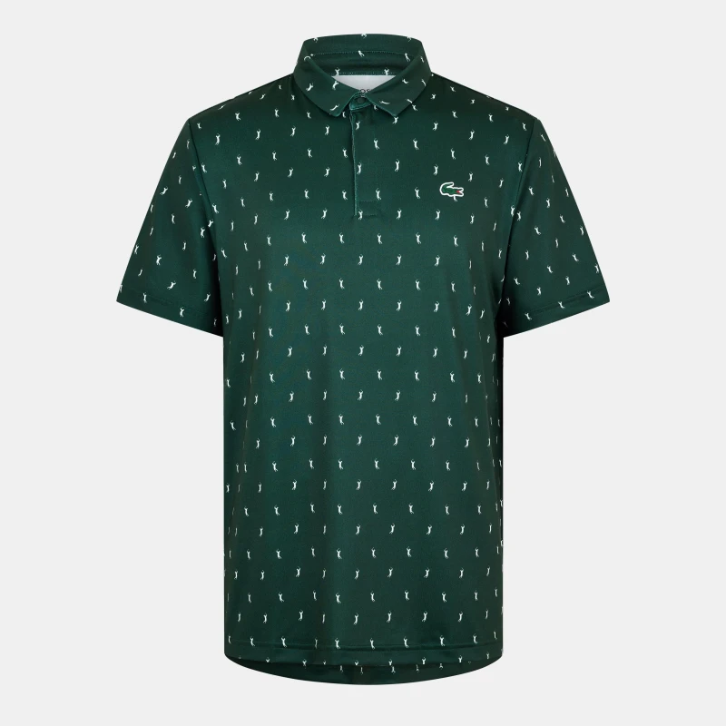 Image of Lacoste Mens Short-Sleeve Performance Polo Shirt Sinople/Flour male XS