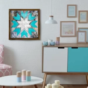 Image of TAH012 Brown Grey White Blue Decorative Framed MDF Painting