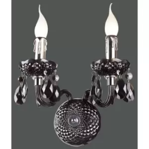 Image of Italux Whiz - Classic Wall Lamp Black 2 Light , E14