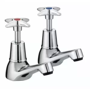 Image of Bristan Value Cross Top Basin Taps Chrome