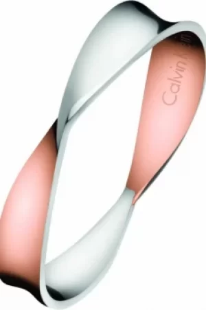 Image of Ladies Calvin Klein Two-Tone Steel and Rose Plate Size N Supple Ring Size N.5 KJ7SPR200107