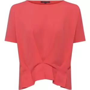 Image of French Connection Augusta Pleat Peplum-Hem Top - Red