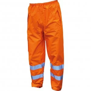 Image of Scan Hi Vis Waterproof Motorway Trousers Orange M