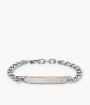 Image of Fossil Men Classic Two-Tone Stainless Steel Chain Bracelet