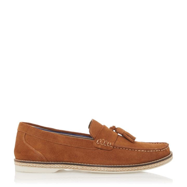 Image of Dune Bonnny' Tassel Trim Loafer - 7 - tan