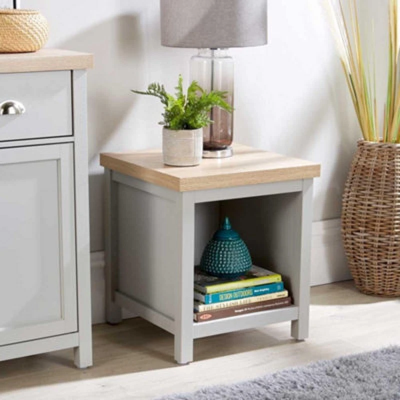 Image of Home Source Avon Lamp Side Table Grey