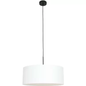 Image of Sienna Sparkled Light Cylindrical Pendant Ceiling Light Matt Black, White Hood