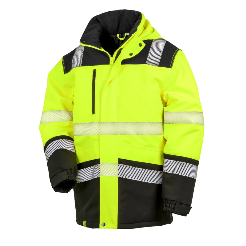 Image of SAFE-GUARD by Result Mens Printable Safety Soft Shell Jacket in Yellow Size: Small Yellow Male S