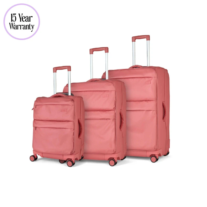 Image of Rock Juniper Suitcase Coral Hard Suitcases 3pc Set Orange 42920706000
