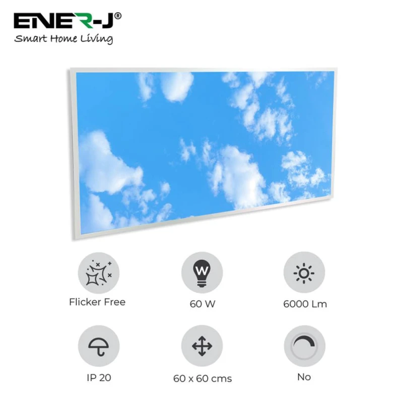 Image of ENER-J 1195x595mm SKY LED Backlit 60W with 2 x Foldable Surface in White White Unisex
