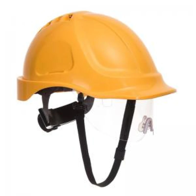 Image of Portwest Endurance Safety Helmet and Visor PW55YER Colour: Yellow