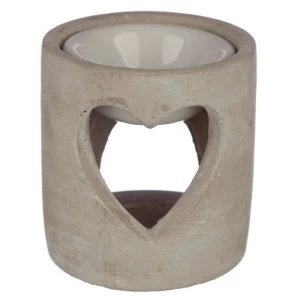 Image of Grey Eden Concrete Industrial Style Heart Cut-Out Oil Burner