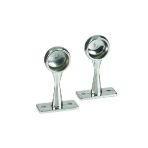 Image of Wickes Interior End Rail Bracket - 19mm Brushed Nickel Pack of 2