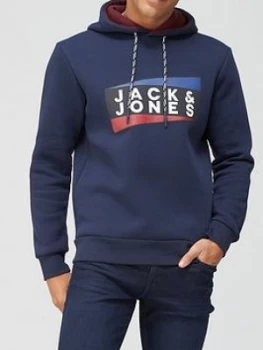 Image of Jack & Jones Anton Overhead Hoodie - Navy Blazer Size M Men
