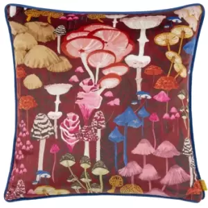 Image of Amanita Mushroom Cushion Burgundy / 43 x 43cm / Polyester Filled