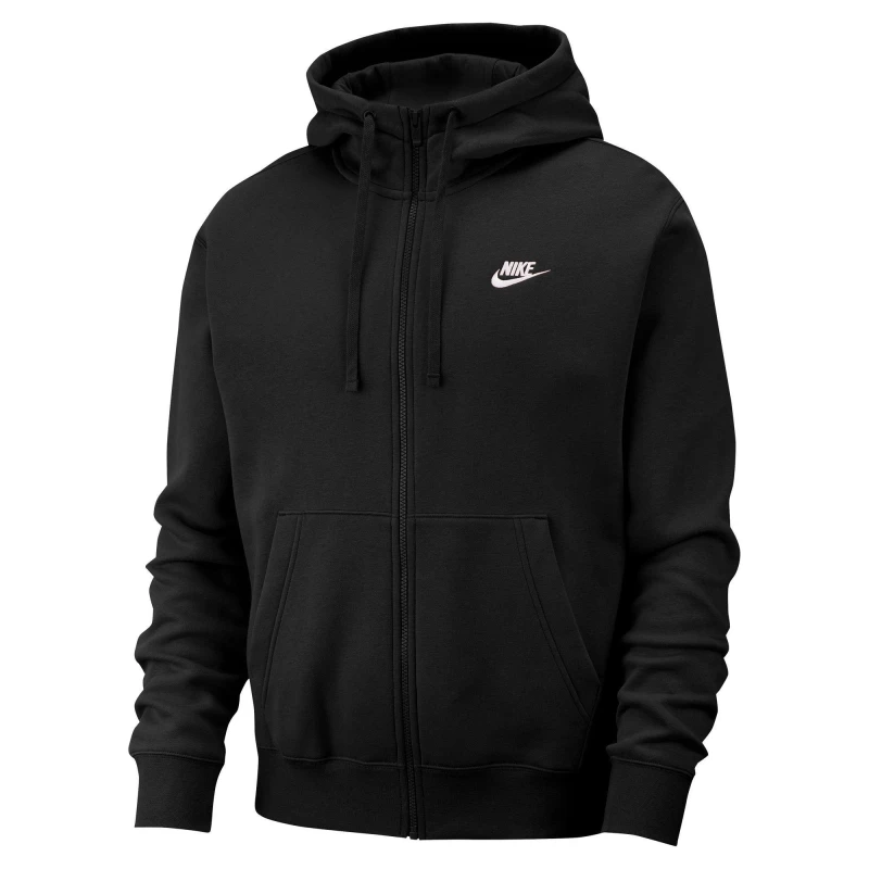 Image of Nike Sportswear Club Fleece Mens Full-Zip Hoodie Black male S